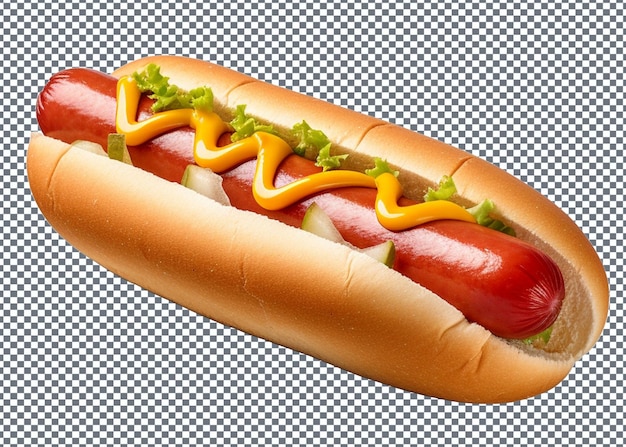 PSD a hot dog with mustard and ketchup on it