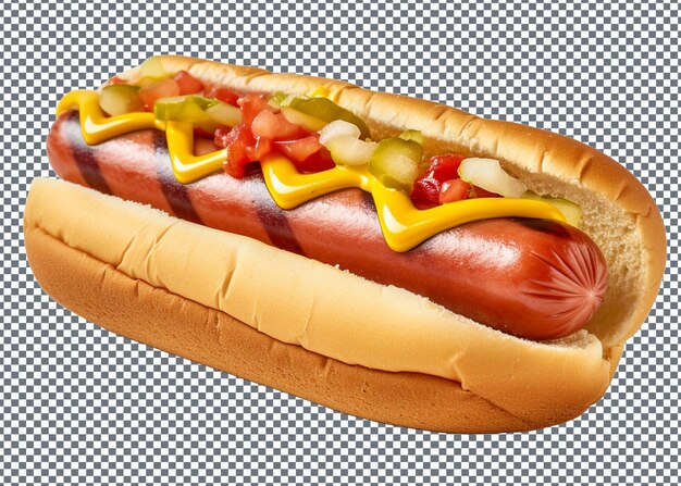 a hot dog with mustard and ketchup on it