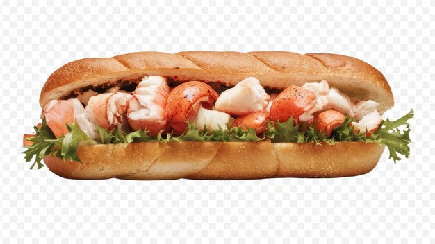 PSD a hot dog with shrimp on it