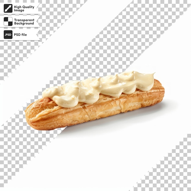 a hot dog with whipped cream and a picture of a bun with the words quot go ahead quot on it