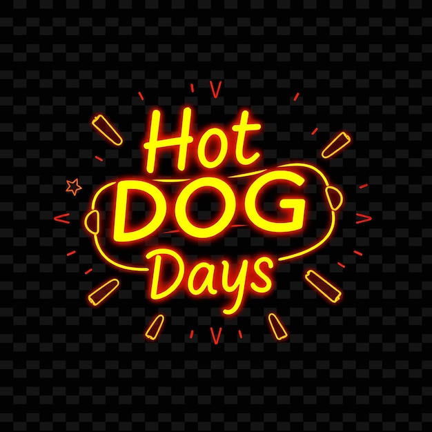 a hot dogs day sign on a black background