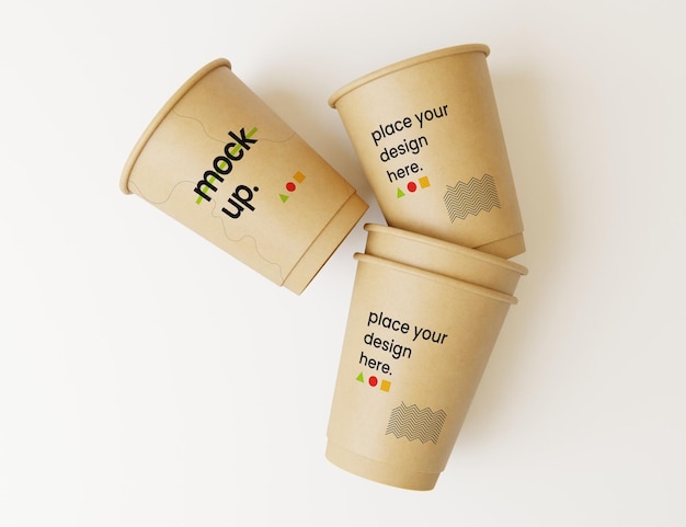 PSD hot drink paper cup mockup