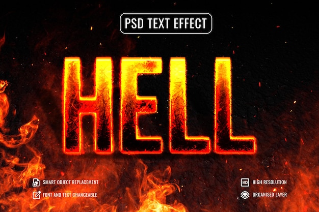 Hot iron inspired hell text effect fire style editable font