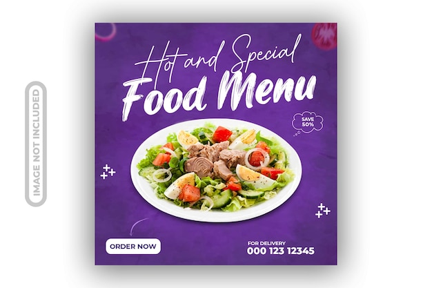 Hot And Special Food Menu Social Media Post Template