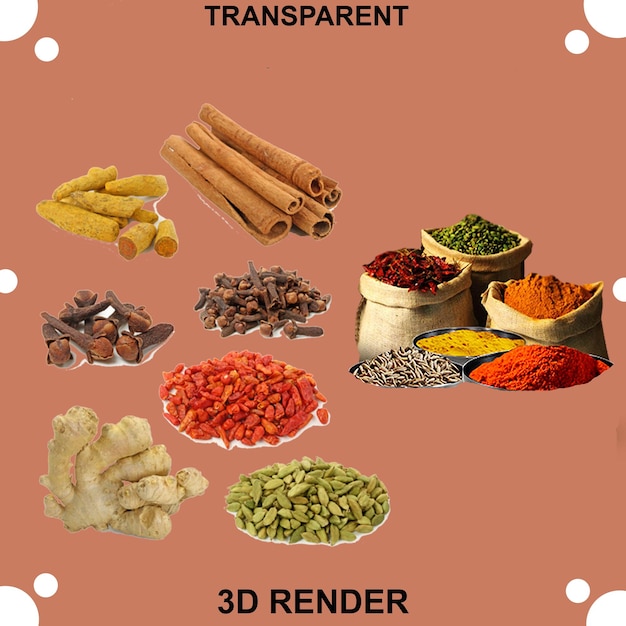 PSD hot spices transparent background