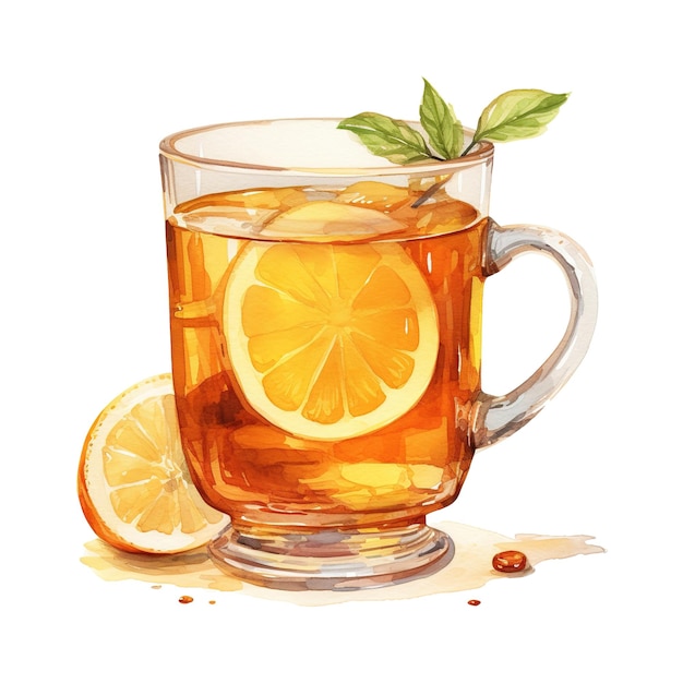 Hot Toddy Beverages Illustration Watercolor Style AI Generated