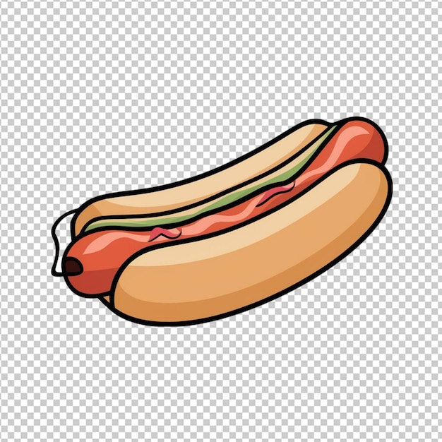 PSD a hotdog sticker isolated on transparent background