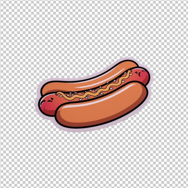 PSD a hotdog sticker isolated on transparent background