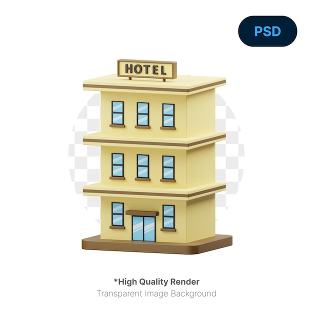 Hotel 3D Icon Premium Psd