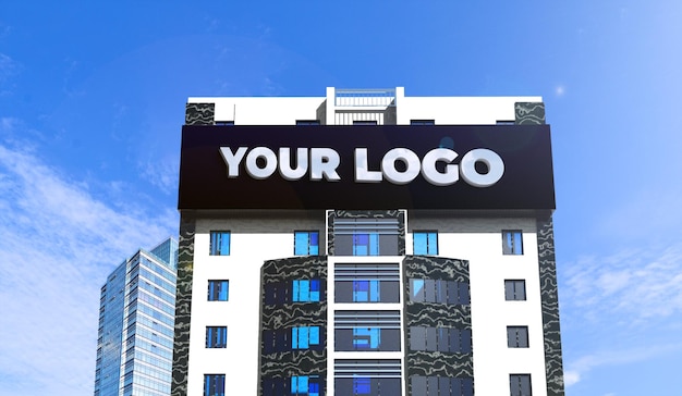 Hotel or building Outdoor panel mockup