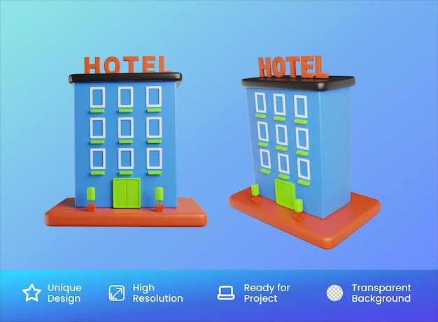 Hotel icon 3d illustration isolated