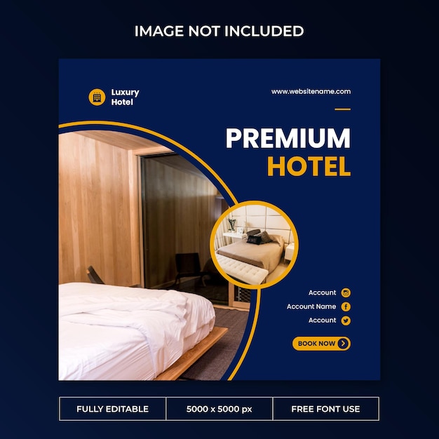 Hotel instagram post social media template