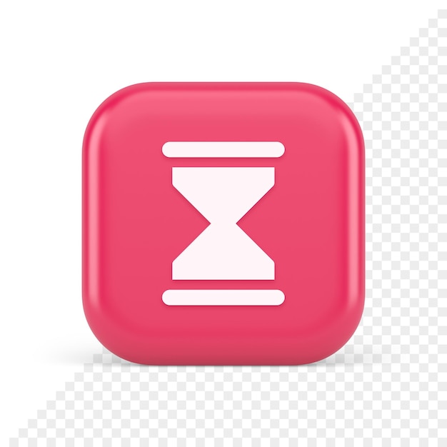 PSD hourglass sand watch time measurement button countdown minute hour period 3d realistic icon