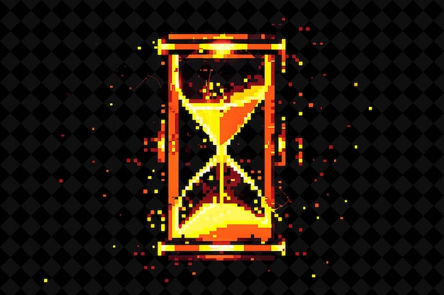 a hourglass with a golden hourglass on a black background