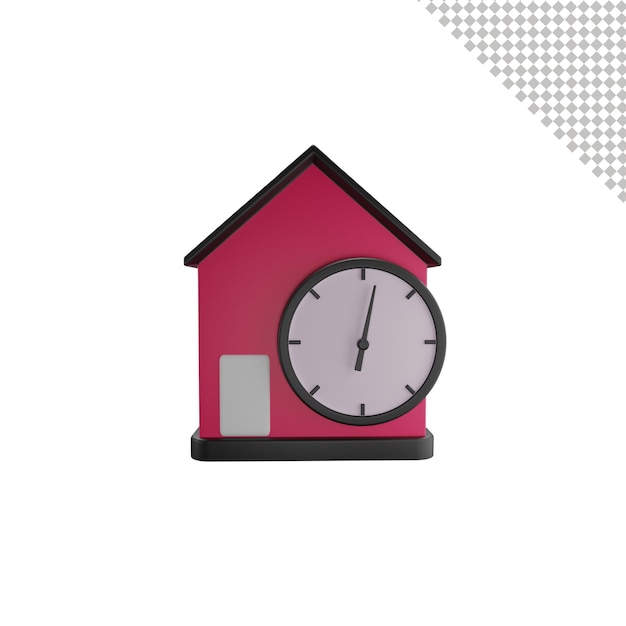 House Clock 3D Icon