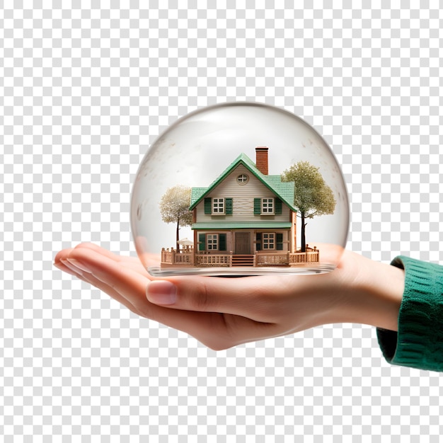 House on hand Real Estate Concept on Transparent Background