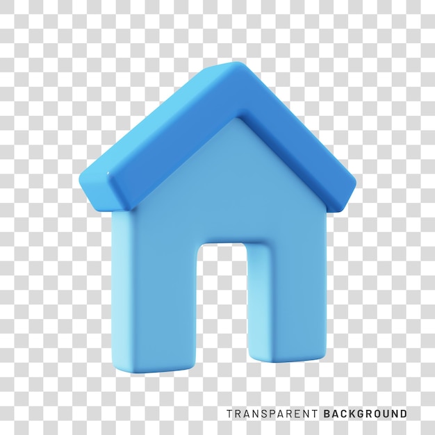 house icon on transparent background 3d rendering