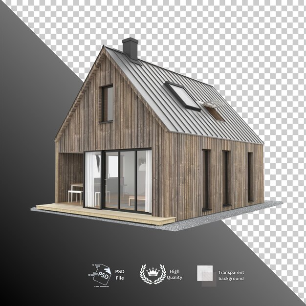 PSD house isolated on transparent background