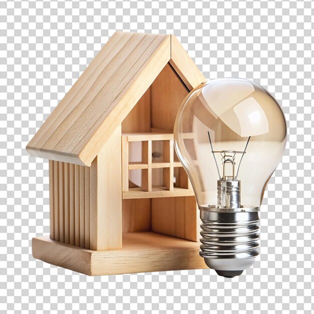 PSD a house and a light bulb on transparent background