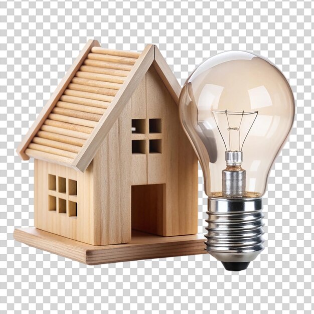 PSD a house and a light bulb on transparent background