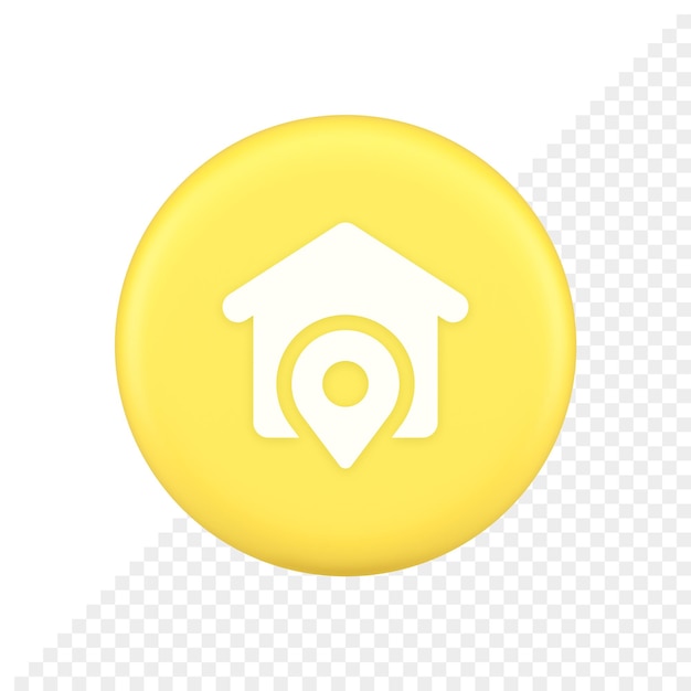 House location GPS route button distance navigation map pin pointer address direction 3d icon