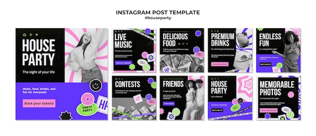 PSD house party template design