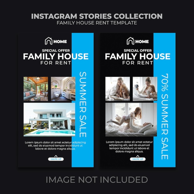 PSD house rent and modern home real estate social media post stories web ads design templates