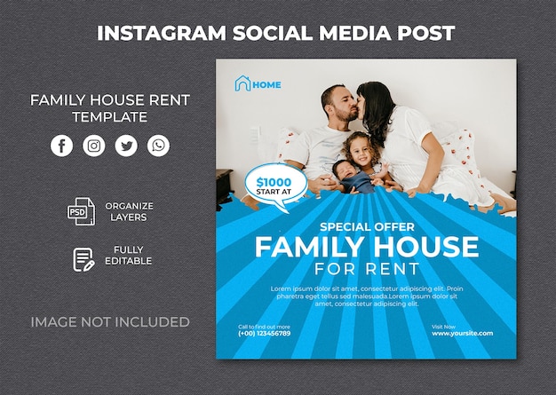 PSD house rent and modern home real estate social media post stories web ads design templates