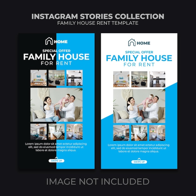 PSD house rent and modern home real estate social media post stories web ads design templates