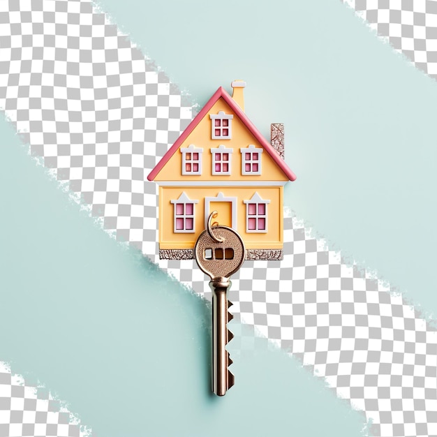 PSD house shaped trinket key on transparent background