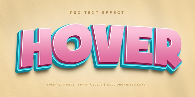 Hover 3d style text effect