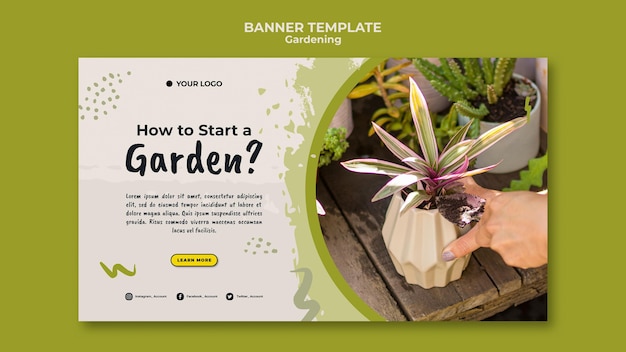 PSD how to start a garden banner template