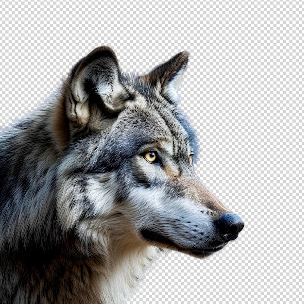 PSD howling wolf isolated on transparent background