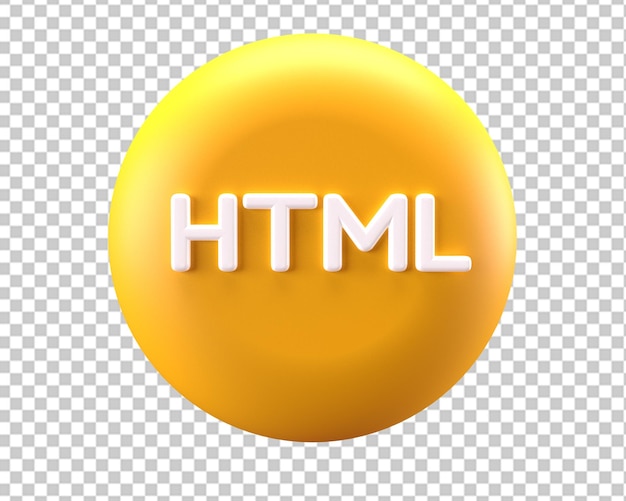 Html icon 3d render