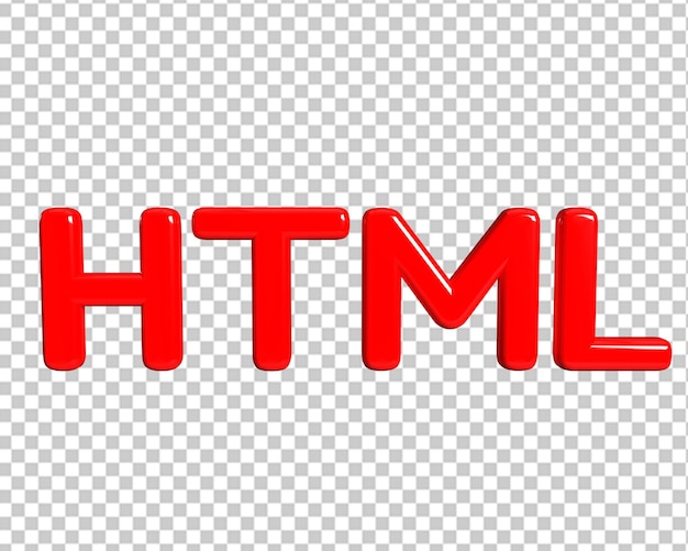 Html text 3d red icon