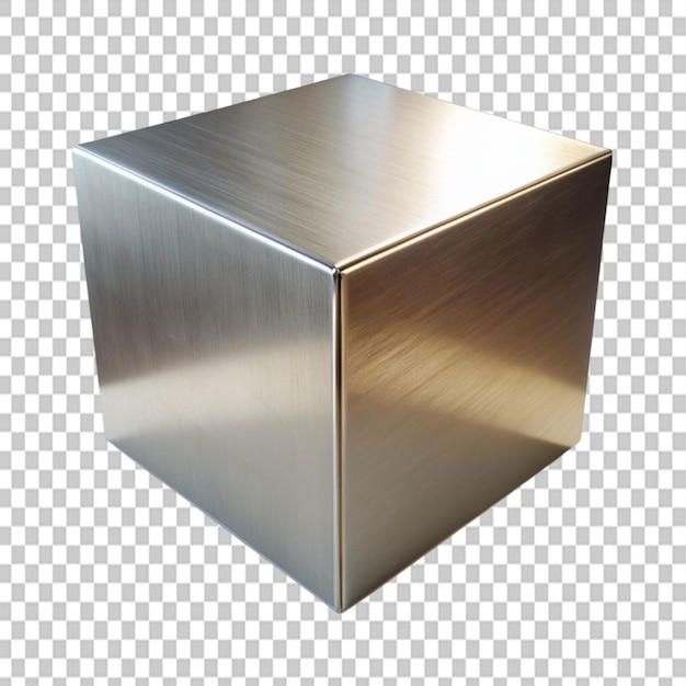 a huge metal cube in a on transparent background