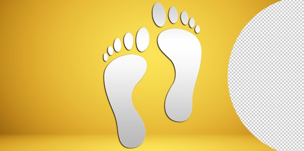 Human footprints on Transparent Background