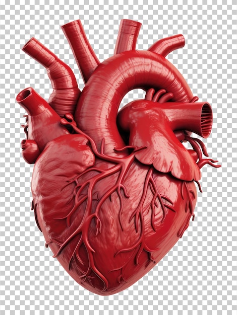 Human Heart Isolated on Transparent Background