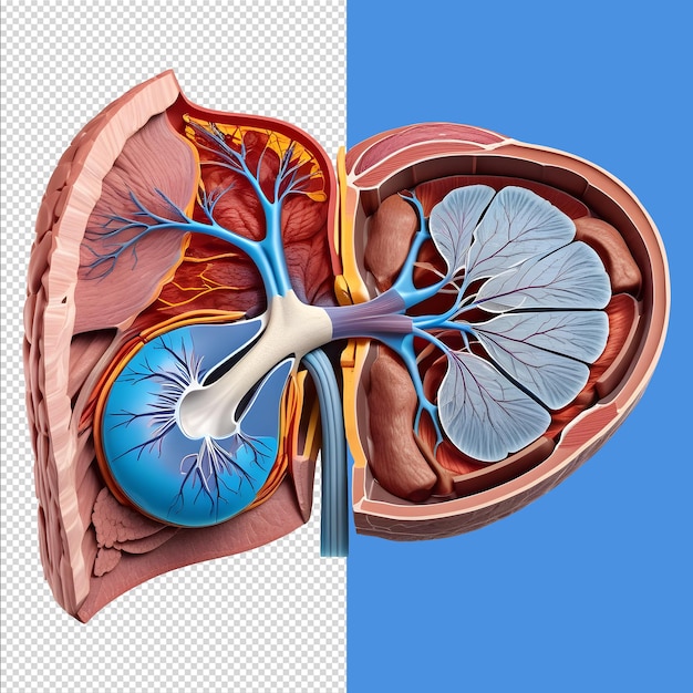 Human Liver medical illustration 3d rendering of human body