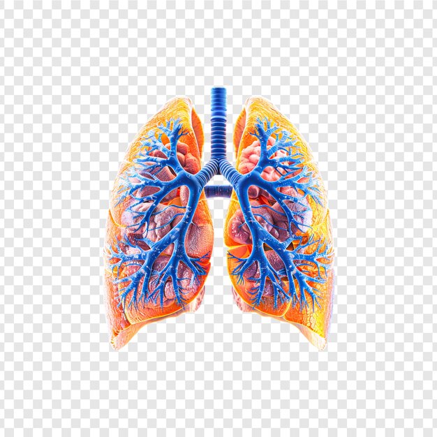 Human lungs isolated on transparent background