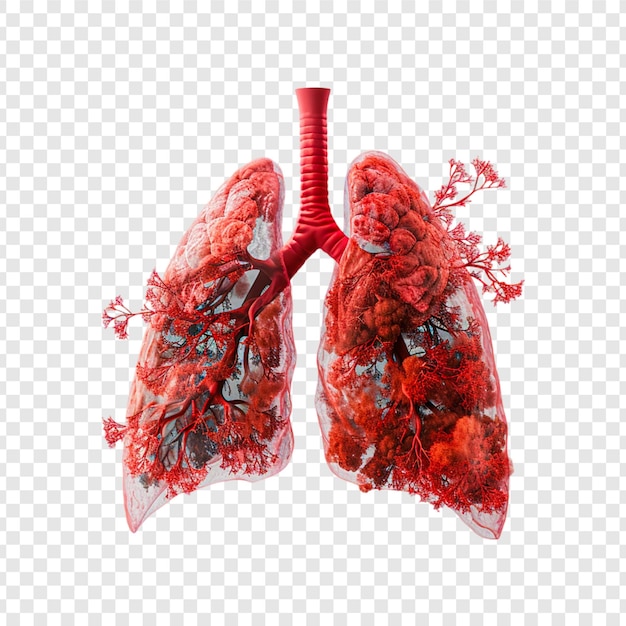 Human lungs isolated on transparent background