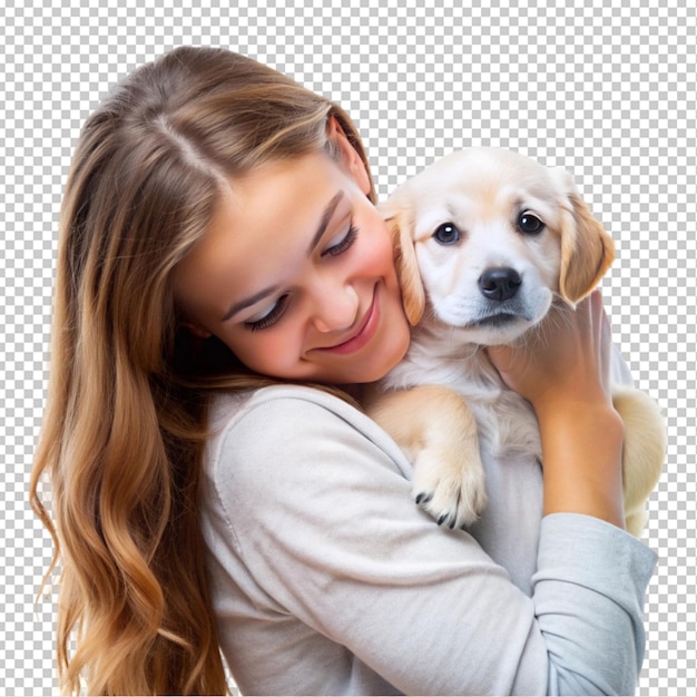 human and puppy bond transparent background