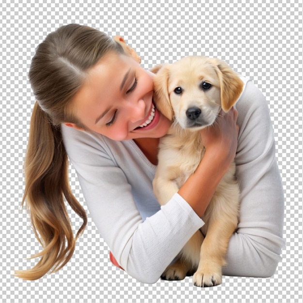 human and puppy bond transparent background