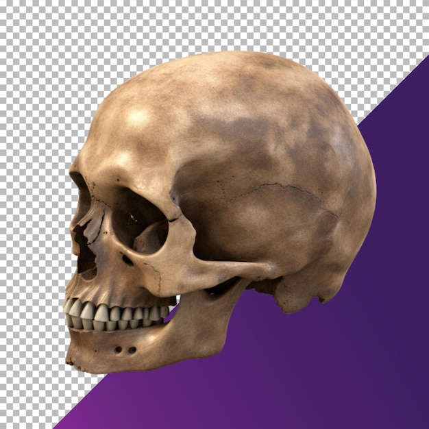 Human skull no background png