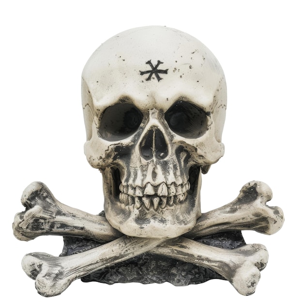 PSD human skull with crossbones and star symbol