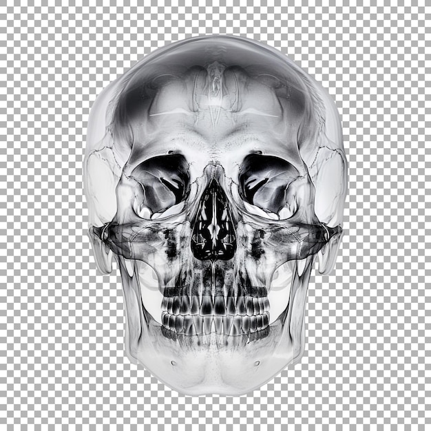 Human Skull Xray on Transparent Background Ai Generated