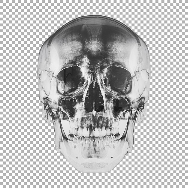 Human Skull Xray on Transparent Background Ai Generated