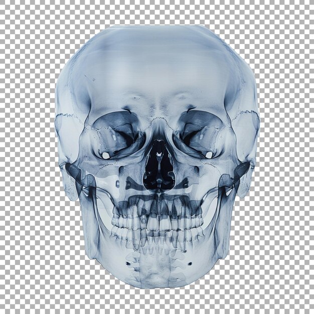 Human Skull Xray on Transparent Background Ai Generated