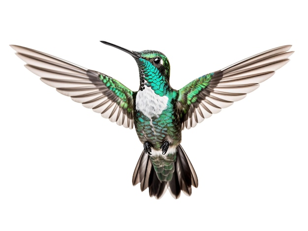 a hummingbird flying in the air