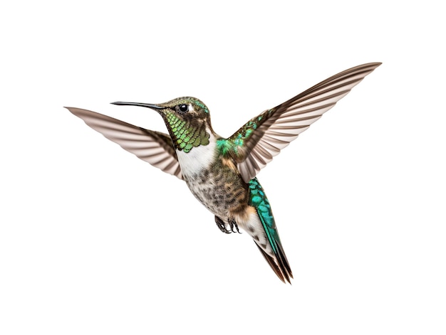 a hummingbird flying in the air